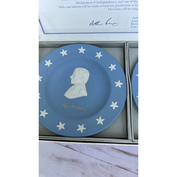 Wedgewood Vintage Seal of State Series Jasperware Set 13 Connecticut Sherman - Picture 7 of 10